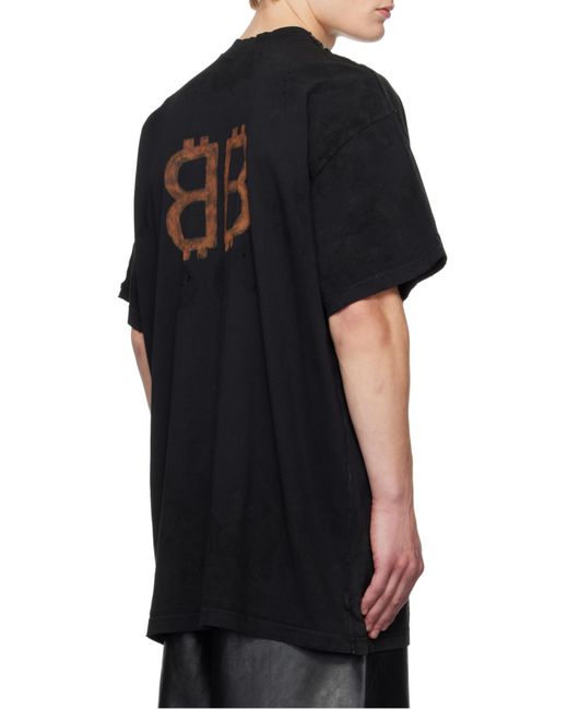Balenciaga Black Paris Moon Vintage Oversized T-Shirt for men