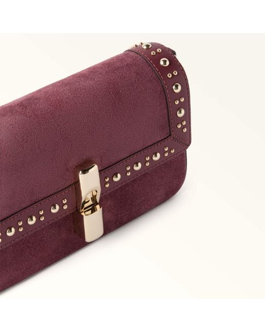 Furla Purple Flap Shoulder Bag