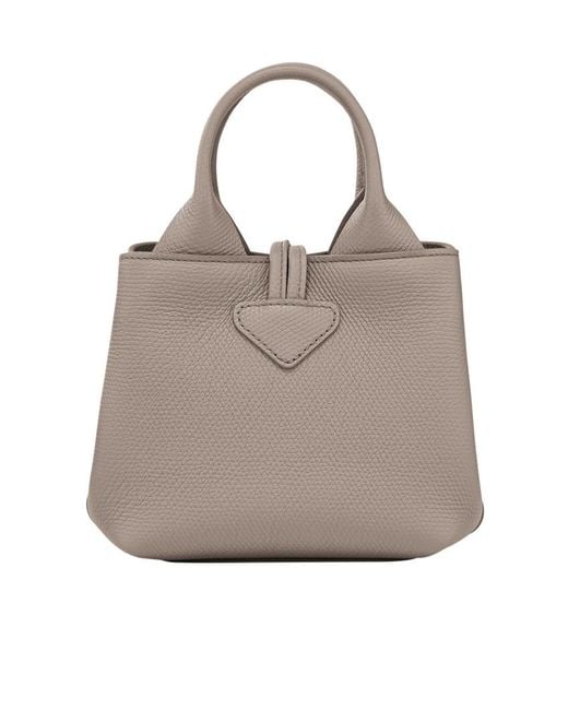 Longchamp Gray Le Roseau Xs Top Handle Bag
