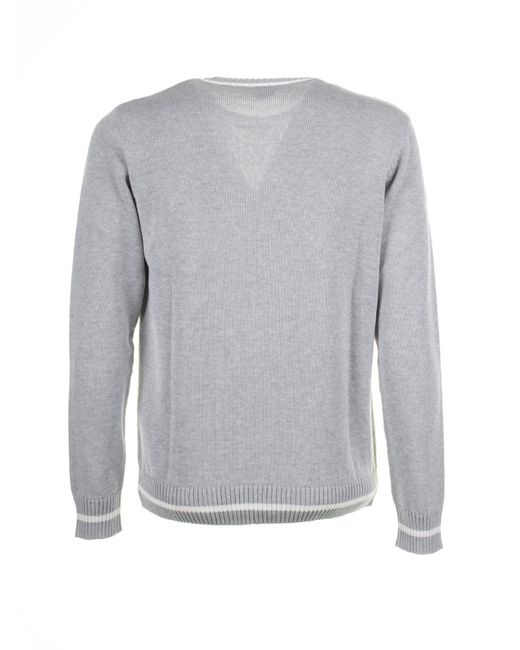 Eleventy Gray Light Crew Neck Sweater for men