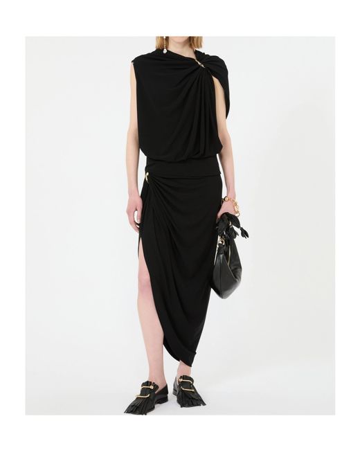Sportmax Black Lacuna Ring-Embellishment Top