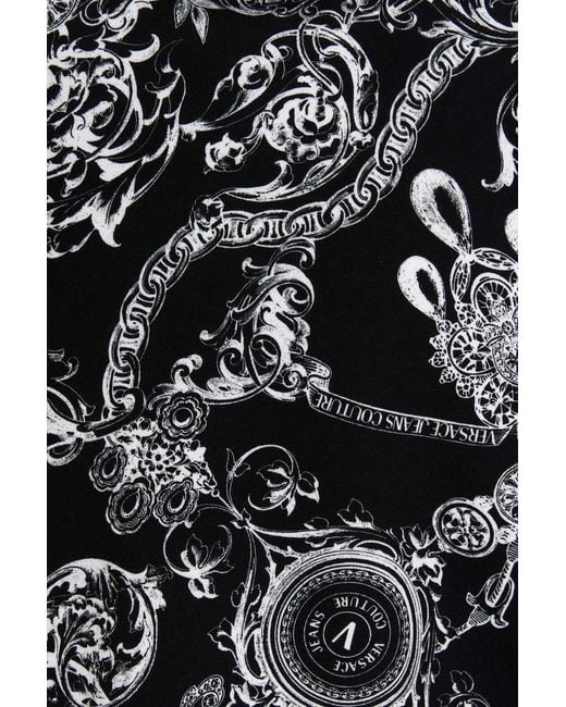 Versace Jeans Black Baroque-Print Pullover Hoodie for men
