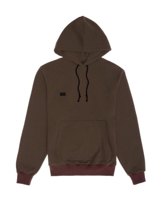 Helmut Lang Brown Logo Patch Drawstring Hoodie for men