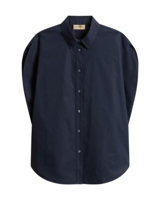 Woolrich Blue Button-Up Sleeveless Shirt