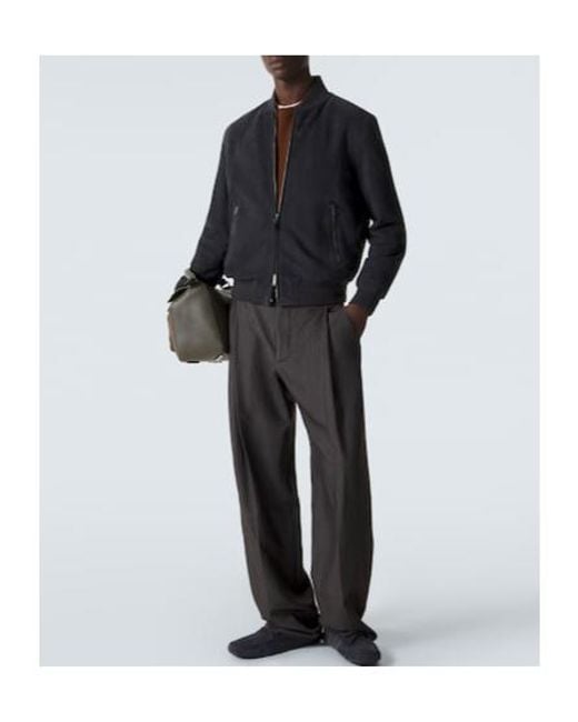 Tod's Blue Suede Bomber Jacket for men