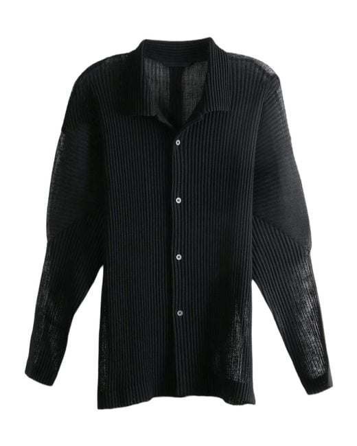 Homme Plissé Issey Miyake Black Pleated Shirt for men