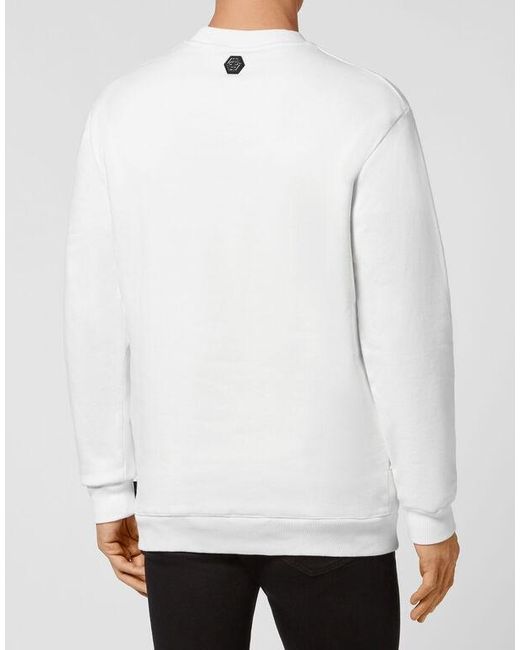 Philipp Plein White Printed Sweater for men