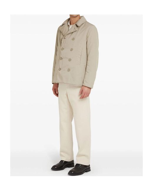Aspesi Natural Double-Breasted Long-Sleeved Casual Jacket for men