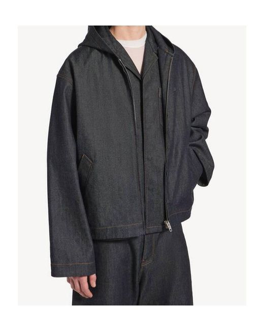 Balenciaga Black Hooded Denim Jacket for men