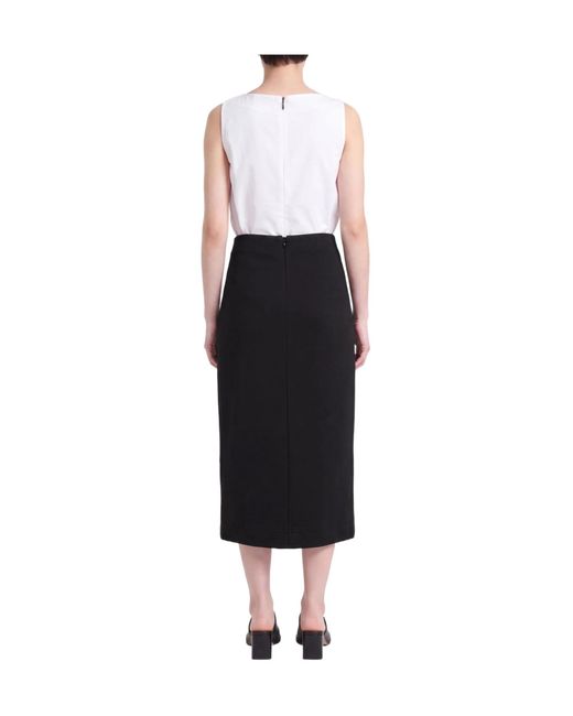 Max Mara Black Solid-Colored Umbrella Skirt