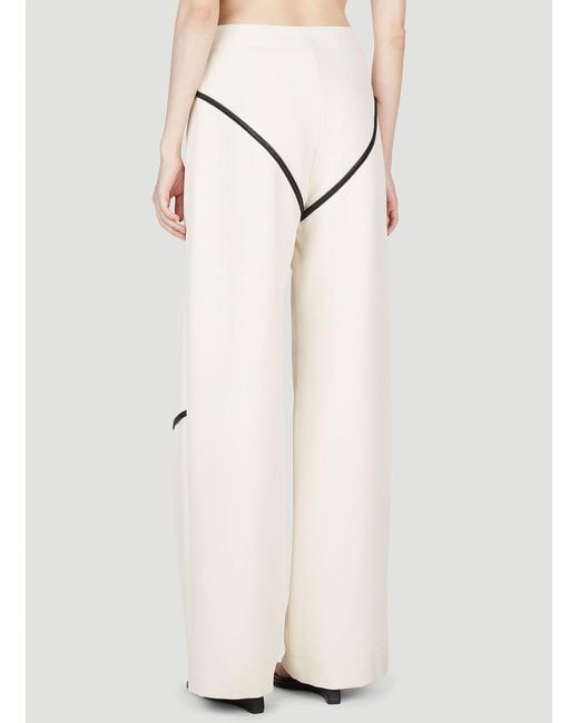 Paris Georgia White Rodeo High Waist Piped Pants
