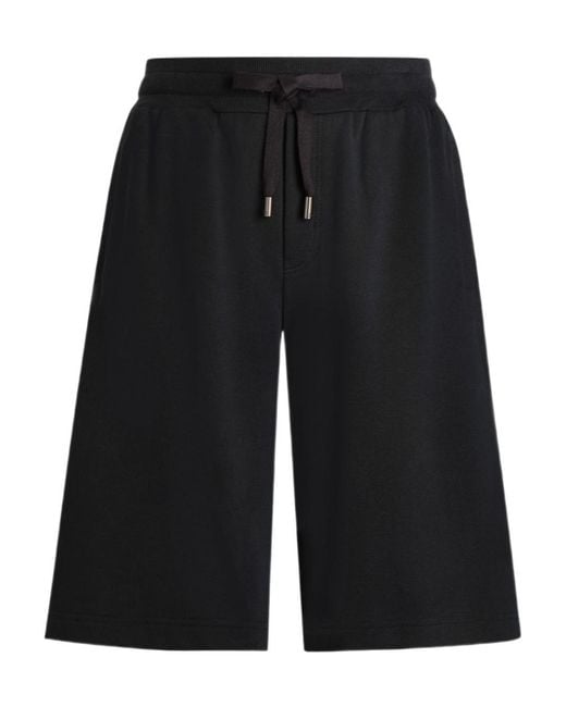 Dolce & Gabbana Black Logo Patch Bermuda Shorts for men