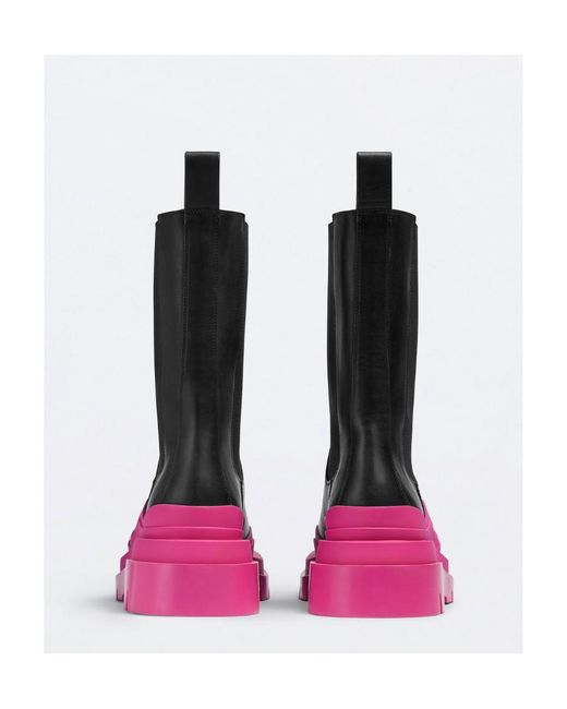 Bottega Veneta Pink Tire Two-Tone Ankle Boots