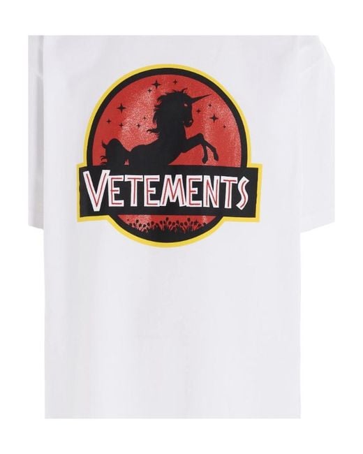 Vetements White Logo-Print T-Shirt