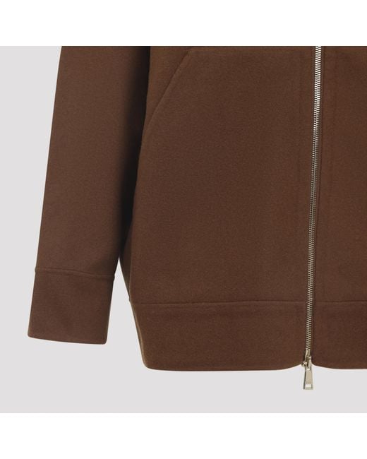 Max Mara Brown Etuania Zip-Up Hoodie
