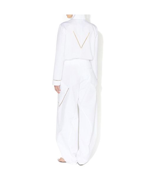 Alaïa White Alaïa High-Waist Wide-Leg Pants
