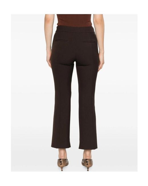 Peserico Brown Seam-Detail Side-Slit Trousers