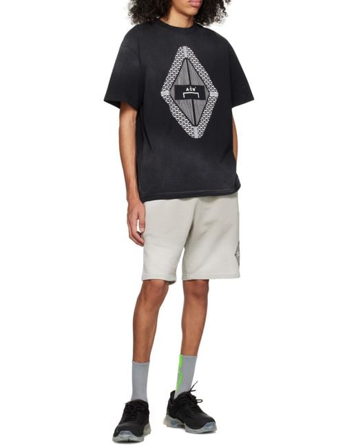 A_COLD_WALL* Black A-Cold-Wall* Gradient Logo Printed Crewneck T-Shirt for men