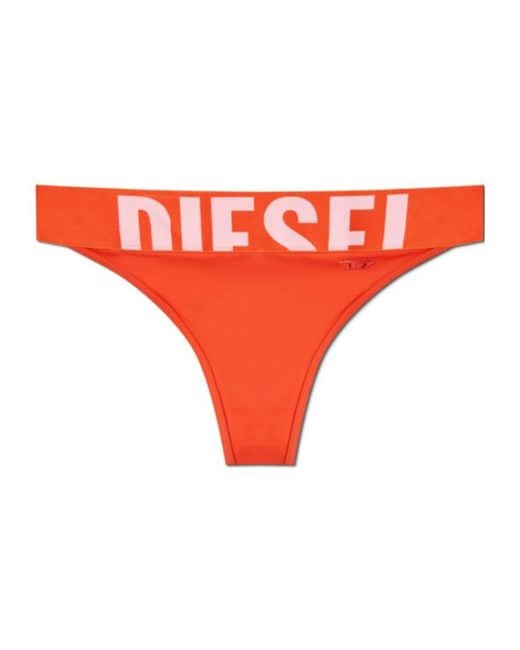 DIESEL Orange Lola-D-Pop Cut-Off Logo Bikini Bottoms