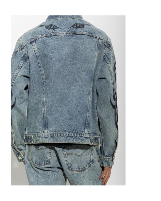 Vetements Blue Long-Sleeve Denim Jacket for men