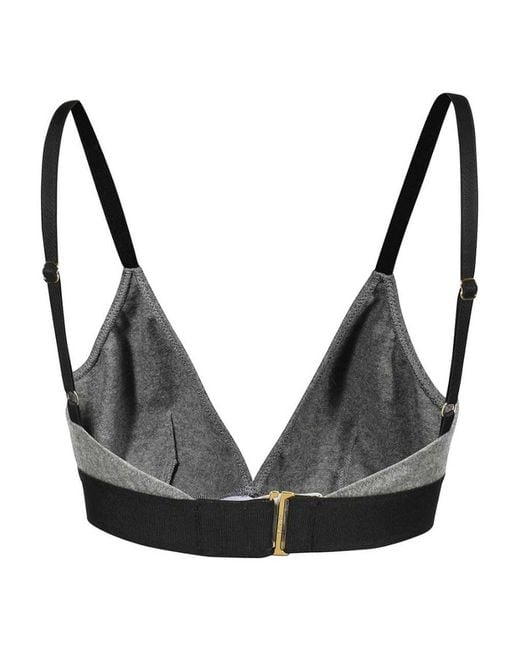 Tom Ford Gray Logo-Underband Triangle Bra