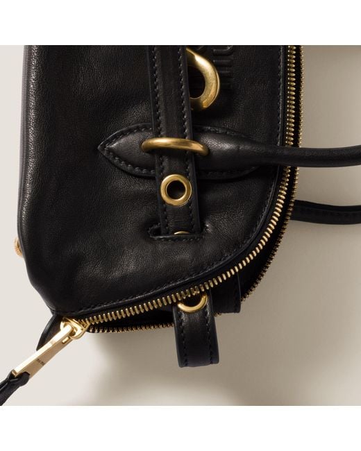 Miu Miu Black Aventure Mini Nappa Leather Bag