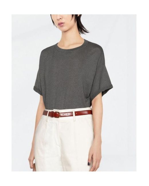 Brunello Cucinelli Gray Short Sleeved Crewneck T-Shirt