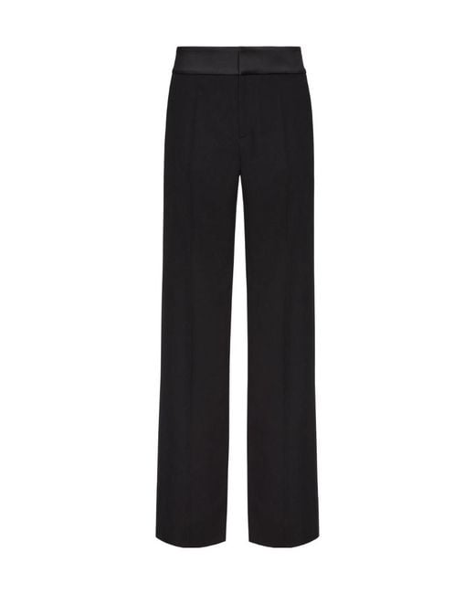 Valentino Black High Waist Straight Leg Trousers for men