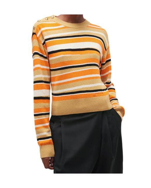 Ganni Metallic Striped Cashmere Jumper