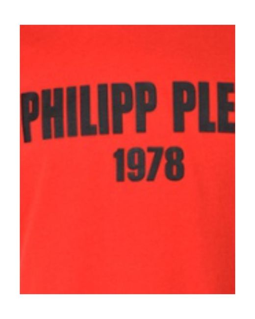 Philipp Plein Red Printed Logo T-Shirt for men