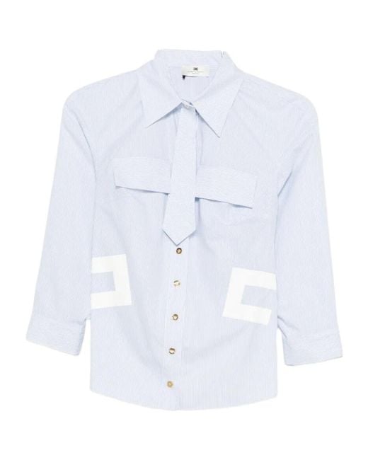 Elisabetta Franchi White Striped Blouse