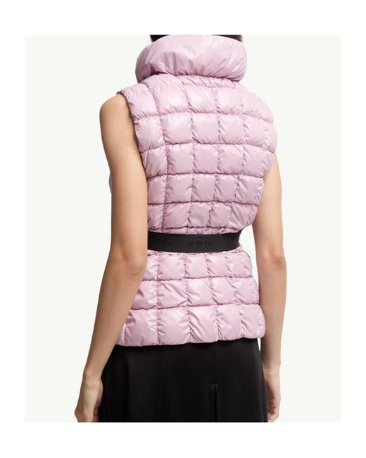 Moncler Pink Emilion Square-Quilted Down Gilet