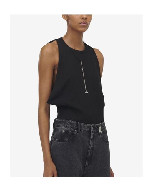 McQueen Black Top With Round Neckline