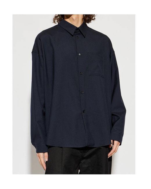 Marni Blue Oversized Pocket Shirt for men