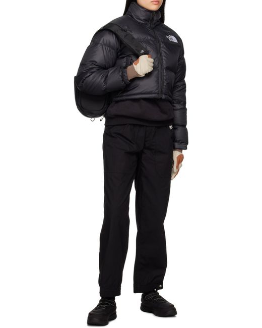 The North Face Blue Nuptse Cropped Padded Jacket