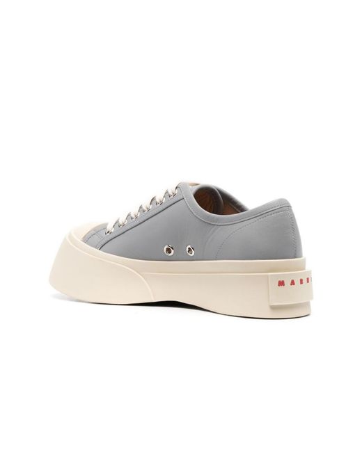 Marni White Logo Patch Platform Pablo Sneakers