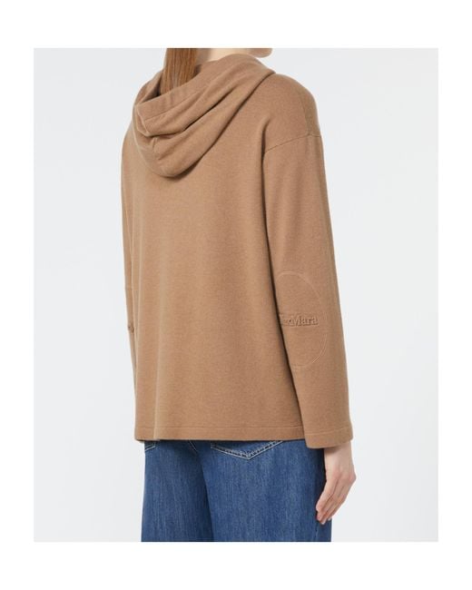 Max Mara Brown Eroico Drawstring Knitted Hoodie