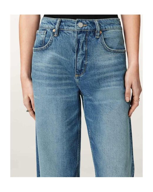 AllSaints Blue Sadie Barrel Leg Denim Jeans
