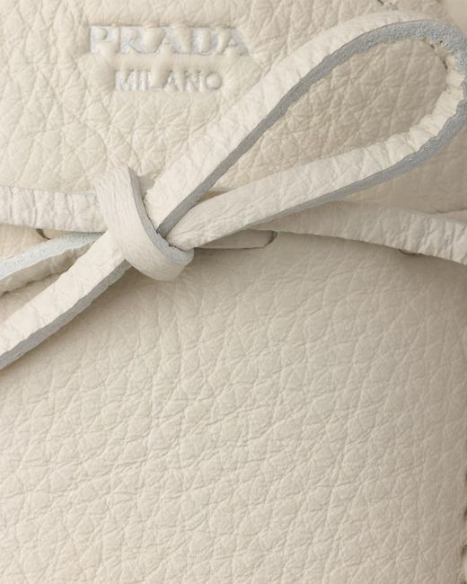 Prada White Leather Driving Shoe for men