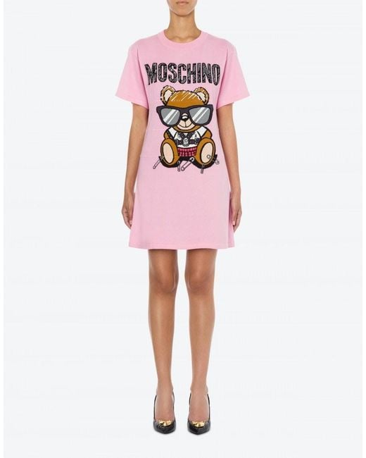 Moschino Pink Teddy Bear Knitted Dress
