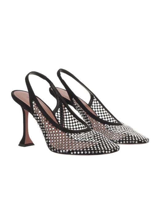 AMINA MUADDI Metallic Open-Toe High-Heeled Sandals