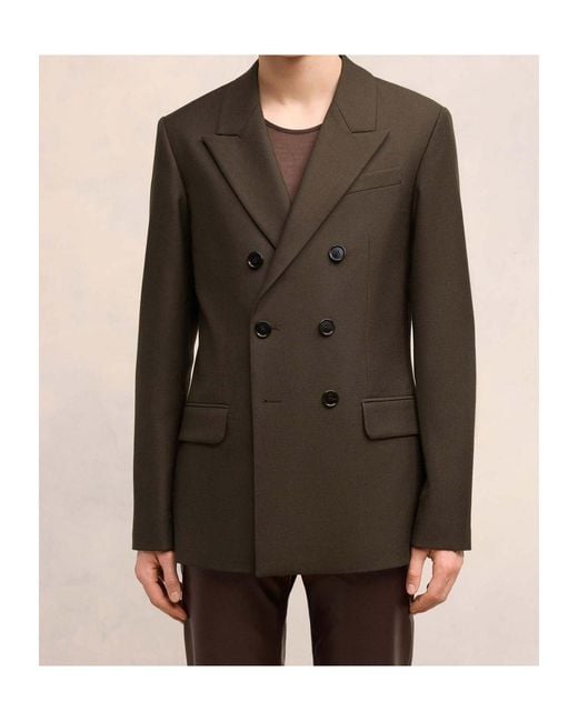 AMI Green Ami Alexandre Mattiussi Double Breasted Blazer for men