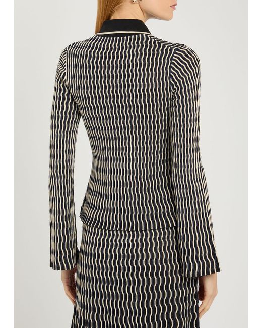 Jonathan Simkhai Black Collen Textured Knit Polo Top