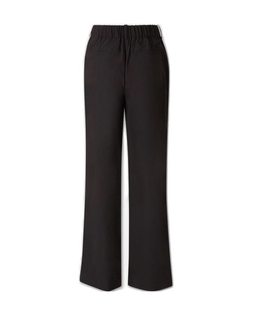 Herno Black Pleated Wide Leg Trousers