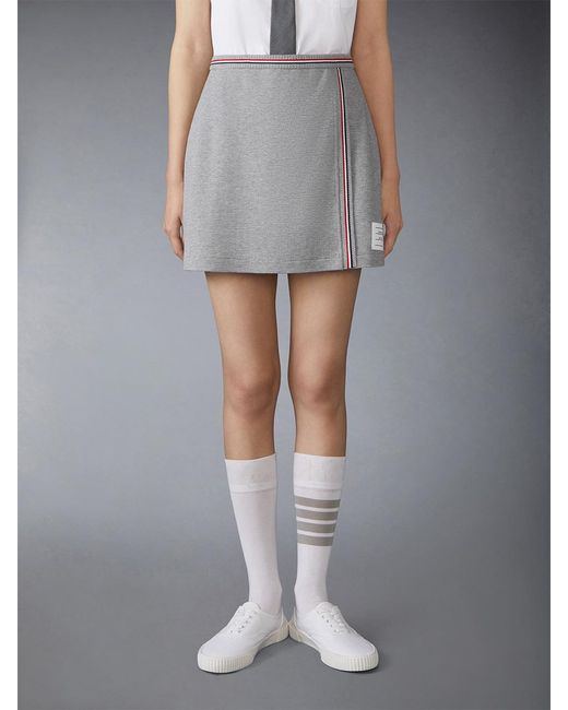 Thom Browne Gray Waffle Mini Wrap Skirt