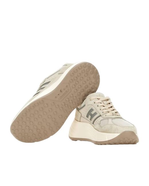 Hogan White Hi-Fi Lace-Up Sneakers