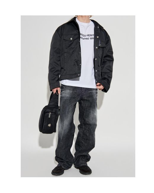 DSquared² Gray Distressed Loose-Fit Jeans for men