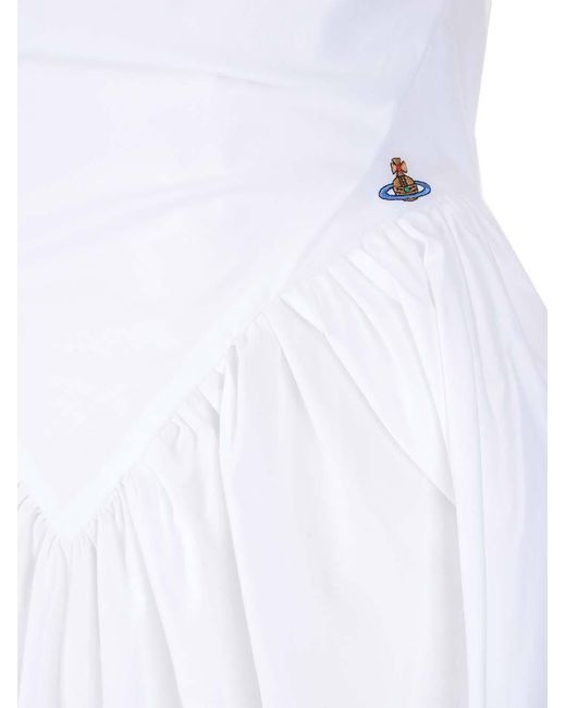 Vivienne Westwood White Sunday Draped Midi Dress