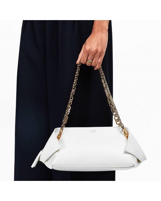 Ferragamo White Minimalist Shoulder Bag