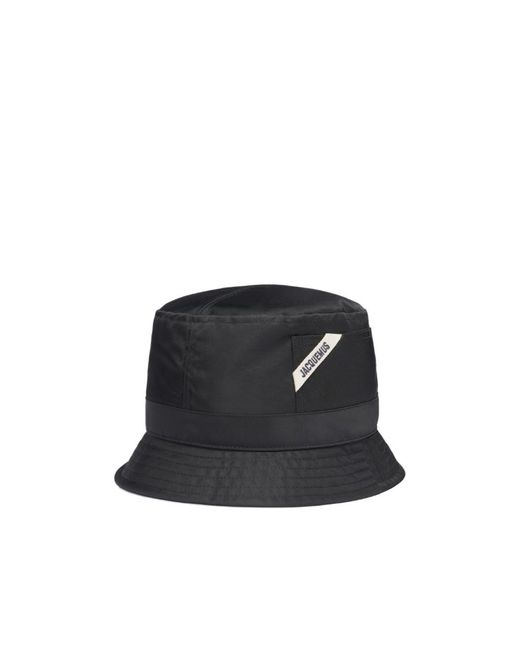 Jacquemus Black Logo Detailed Bucket Hat for men